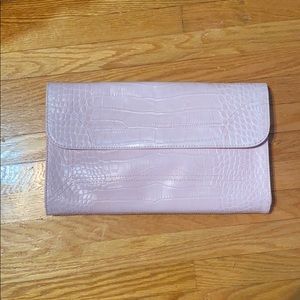 Pink Leather Clutch